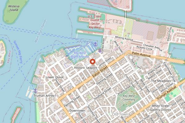 Map showing Cuban Coffee Queen in Key West