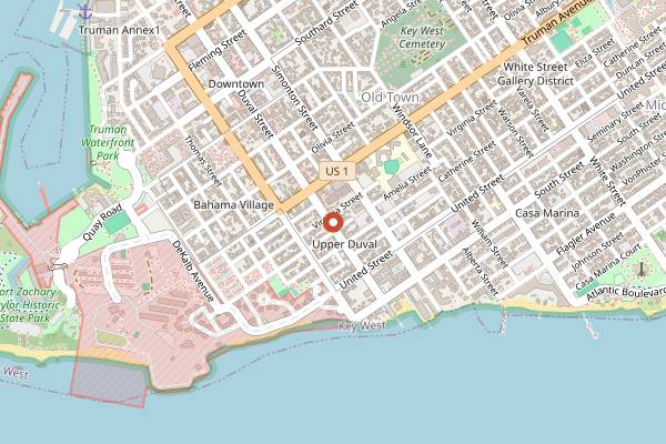 Map showing Grand Vin in Key West
