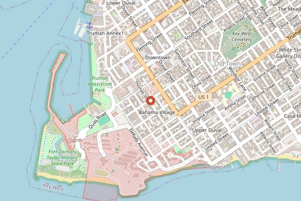 Map showing VIV Wine Bistro in Key West