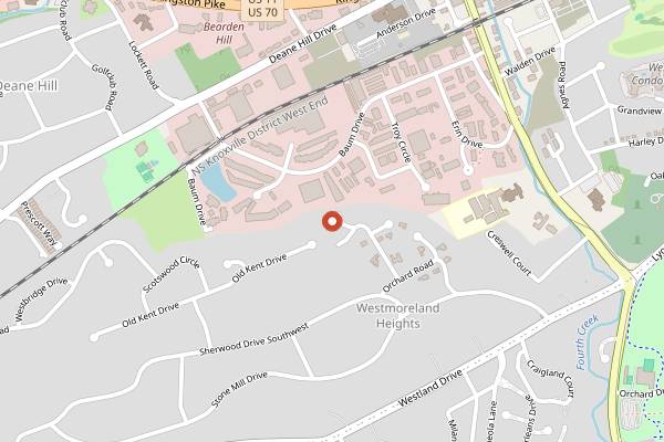 Map showing Marble City Pub in Knoxville