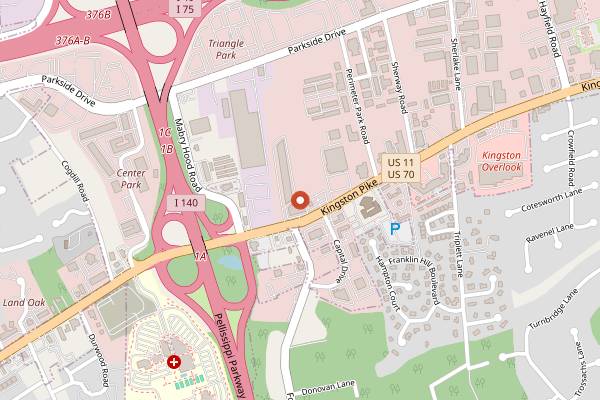 Map showing Crafty Bastard Brewery (Kingston Pike) in Knoxville