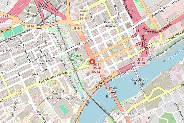 Map showing Blackberry Farm Cooking School in Knoxville