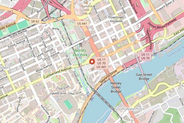 Map showing UT Extension Canning and Preserving Classes in Knoxville