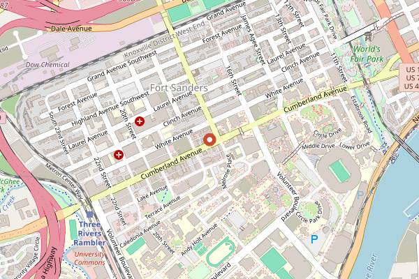 Map showing Big Ears Festival in Knoxville