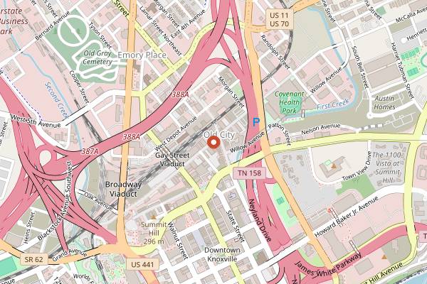 Map showing Osteria Stella in Knoxville