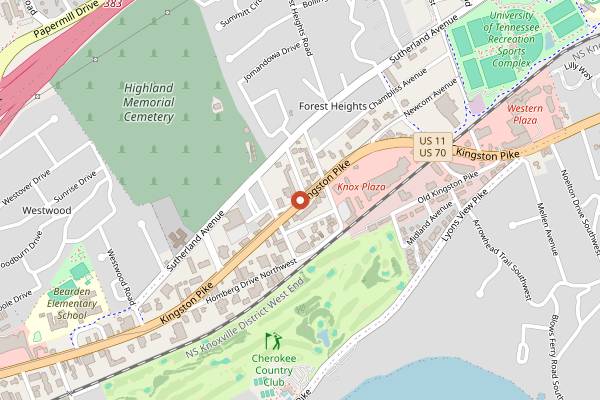 Map showing Holly's Eventful Dining in Knoxville