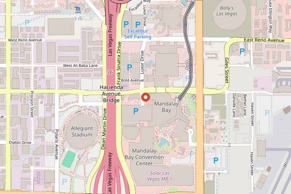 Map showing Skyfall Lounge in Las Vegas