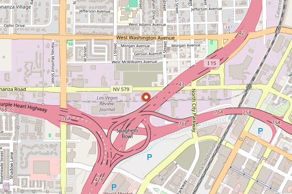 Map showing Tenaya Creek Brewery in Las Vegas