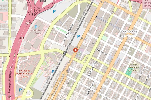 Map showing Babystacks Cafe (Downtown) in Las Vegas