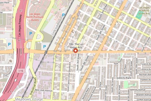 Map showing Bungalow Coffee Co in Las Vegas