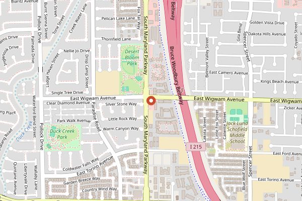 Map showing Grouchy John's Coffee in Las Vegas