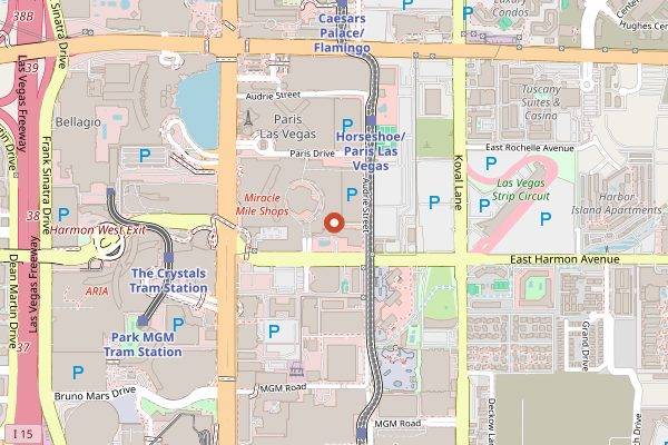 Map showing Tacotarian (Strip, Miracle Mile) in Las Vegas