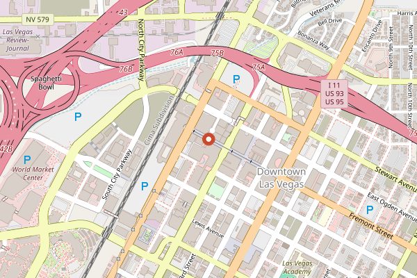 Map showing Atomic Liquors and Atomic Kitchen in Las Vegas