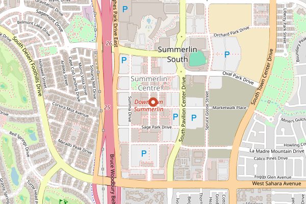 Map showing Downtown Summerlin Farmers Market in Las Vegas