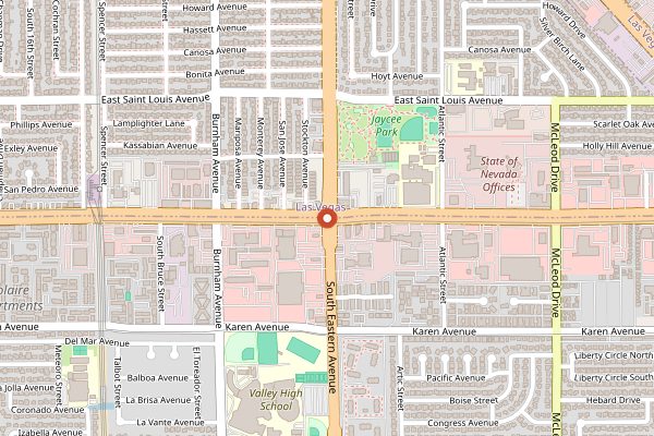 Map showing Mariana's Supermarket (S Eastern) in Las Vegas