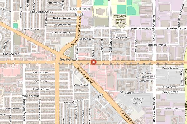Map showing Huntridge Tavern in Las Vegas