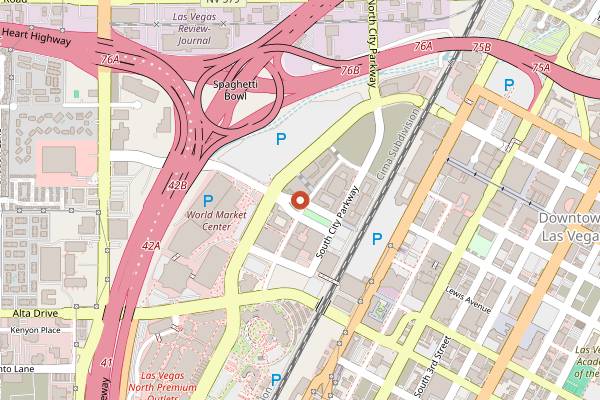 Map showing Myron's at The Smith Center in Las Vegas