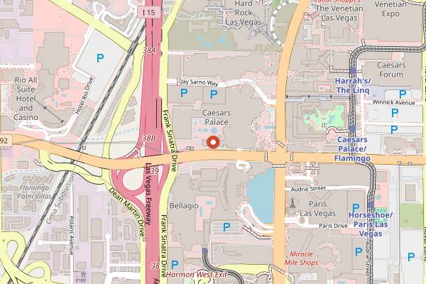 Map showing OMNIA Nightclub in Las Vegas