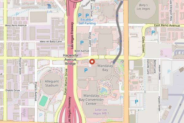 Map showing Skyfall Lounge in Las Vegas