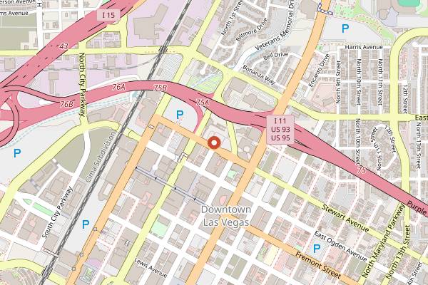 Map showing The Underground at The Mob Museum in Las Vegas