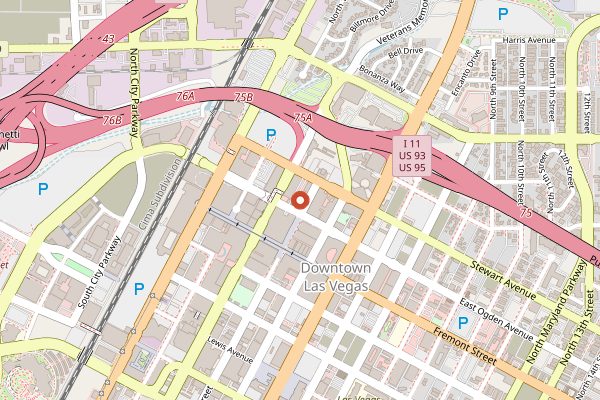 Map showing Pizza Rock in Las Vegas