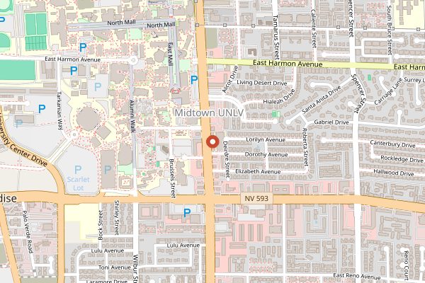 Map showing The Freakin' Frog in Las Vegas