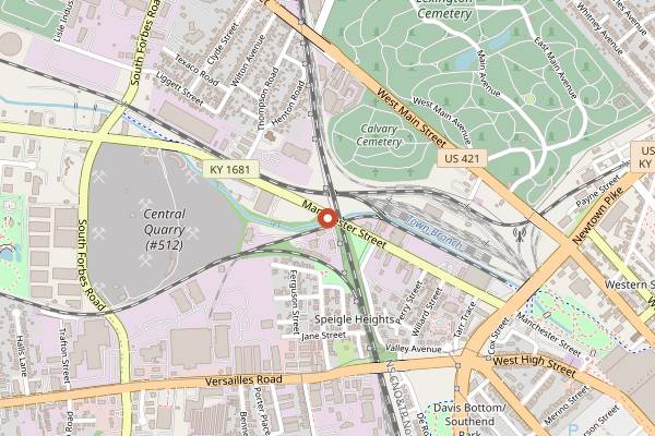 Map showing Brevede Coffee Co. in Lexington