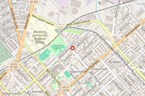Map showing West Sixth Brewing in Lexington