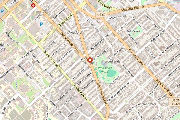Map showing High on Art & Coffee in Lexington