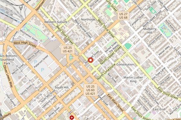 Map showing Frank & Dino's in Lexington