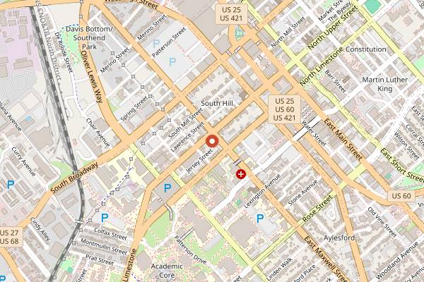 Map showing Joe Bologna's in Lexington