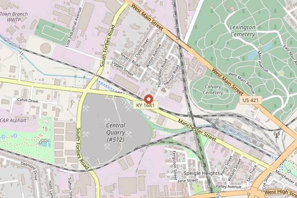 Map showing The Burl in Lexington