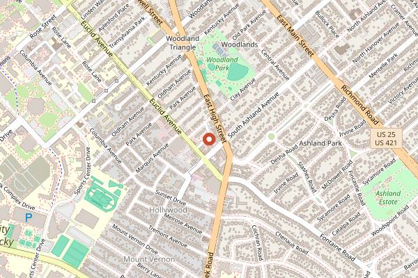 Map showing Athenian Grill in Lexington