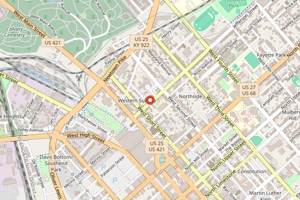 Map showing Distilled on Jefferson in Lexington