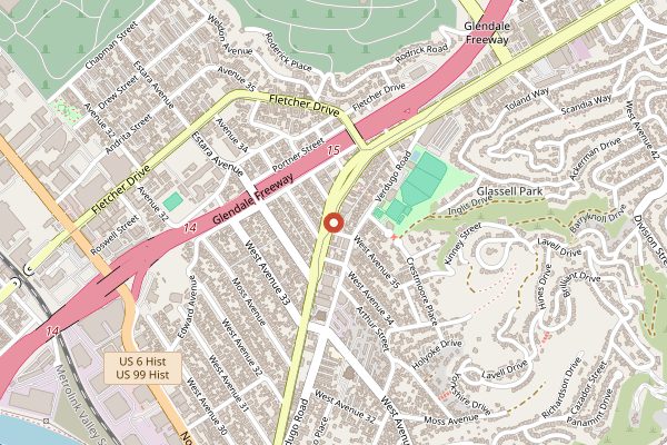 Map showing Bub and Grandma's in Los Angeles