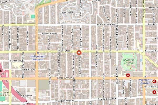 Map showing Friends and Family in Los Angeles