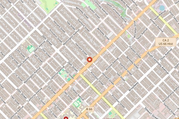 Map showing Milo and Olive in Los Angeles