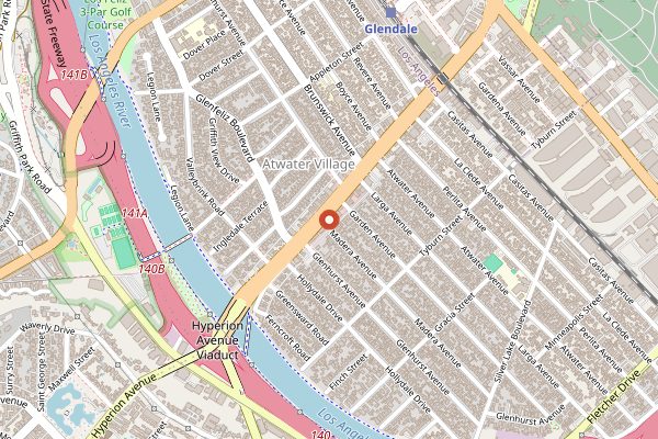 Map showing Proof Bakery in Los Angeles