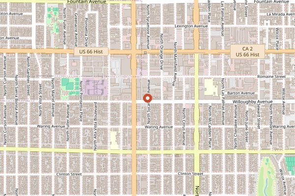 Map showing Tartine Bakery in Los Angeles