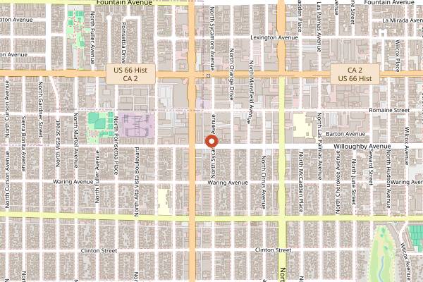 Map showing Tartine Bakery in Los Angeles
