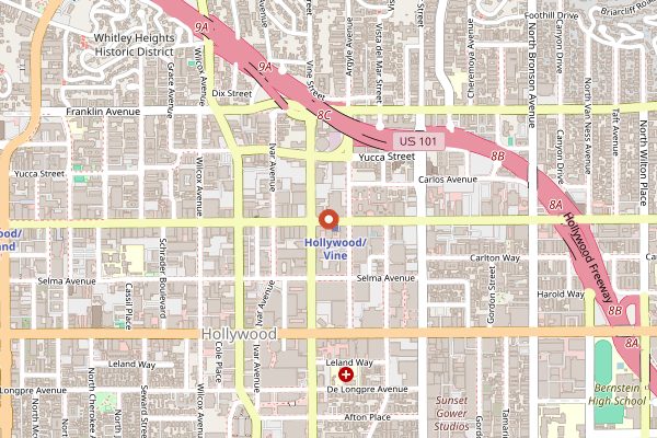Map showing Frolic Room in Los Angeles