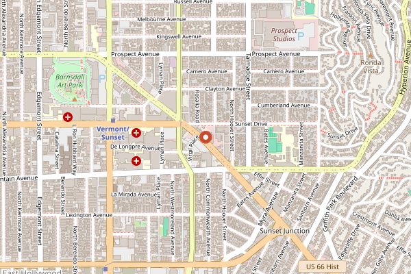 Map showing Tiki-Ti in Los Angeles