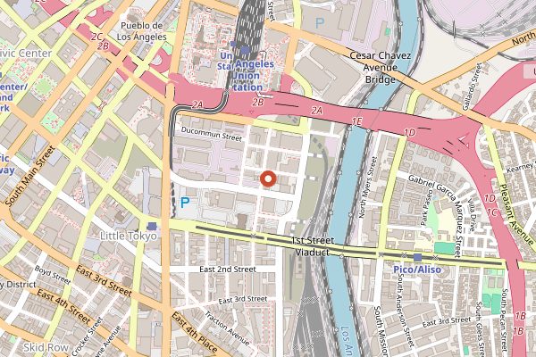 Map showing Boomtown Brewery in Los Angeles