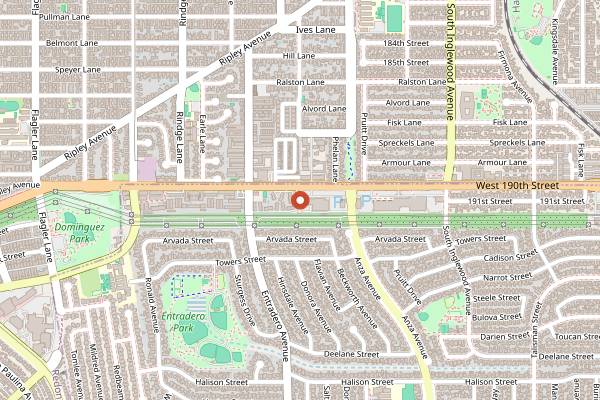 Map showing HopSaint Brewing Company in Los Angeles