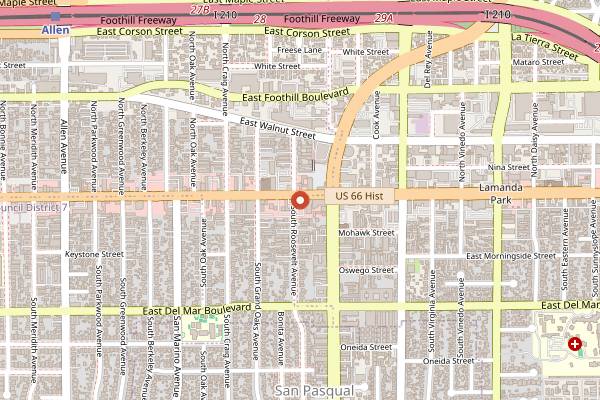 Map showing Wild Parrot Brewing Company in Los Angeles
