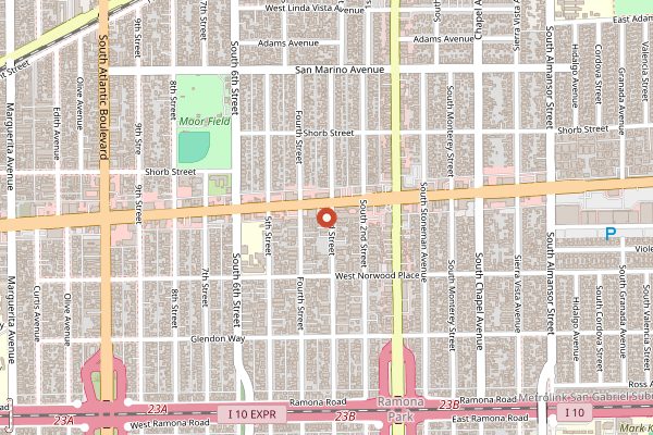 Map showing Banh Mi My Tho in Los Angeles
