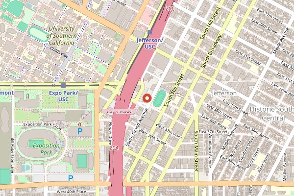 Map showing Chichen Itza Restaurant in Los Angeles