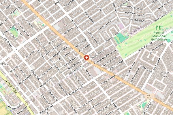 Map showing George's Burgers in Los Angeles
