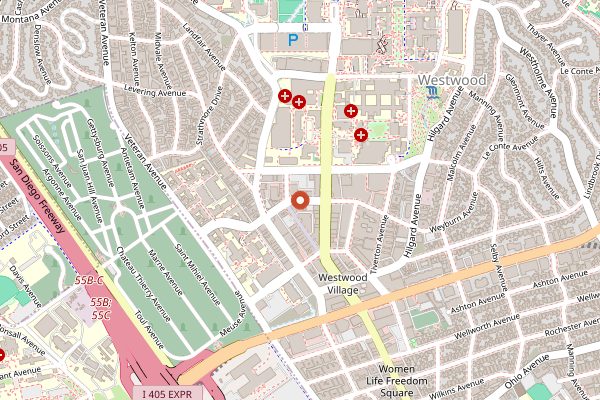 Map showing Noodle ST in Los Angeles