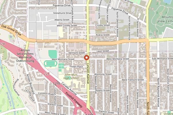 Map showing Perry's Joint in Los Angeles